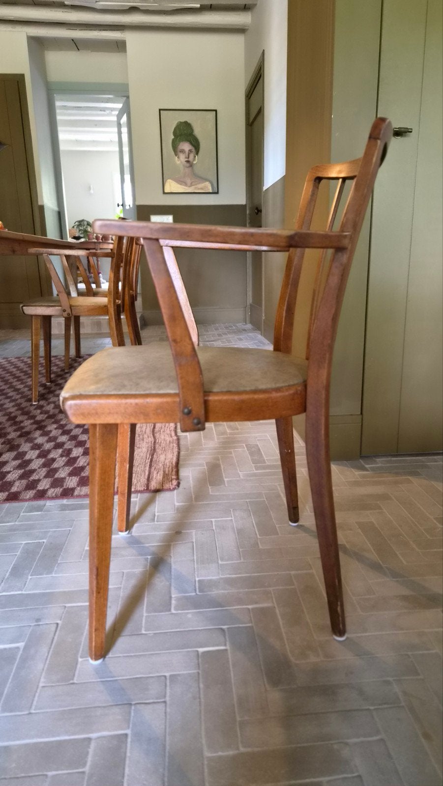 4 Thonet eetkamerstoelen met originele bekleding, Ophalen of Verzenden