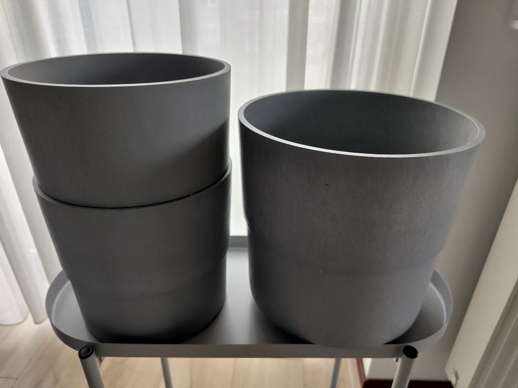 Ikea Nypon bloempotten sierpotten kunststof, Tuin en Terras, Ophalen, Kunststof, Gebruikt, Rond