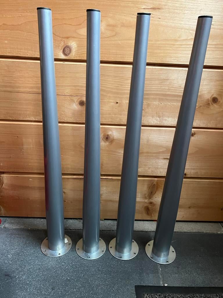 Set van 4 metalen tafelpoten, grijs, Ophalen, Tafelpoot, Minder dan 50 cm, Gebruikt