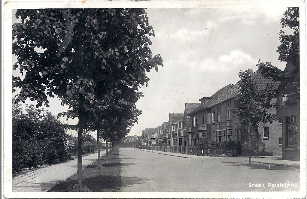 Sneek Paralelweg fotokaart ca 1950, Verzamelen, Verzenden, 1940 tot 1960, Ongelopen, Friesland