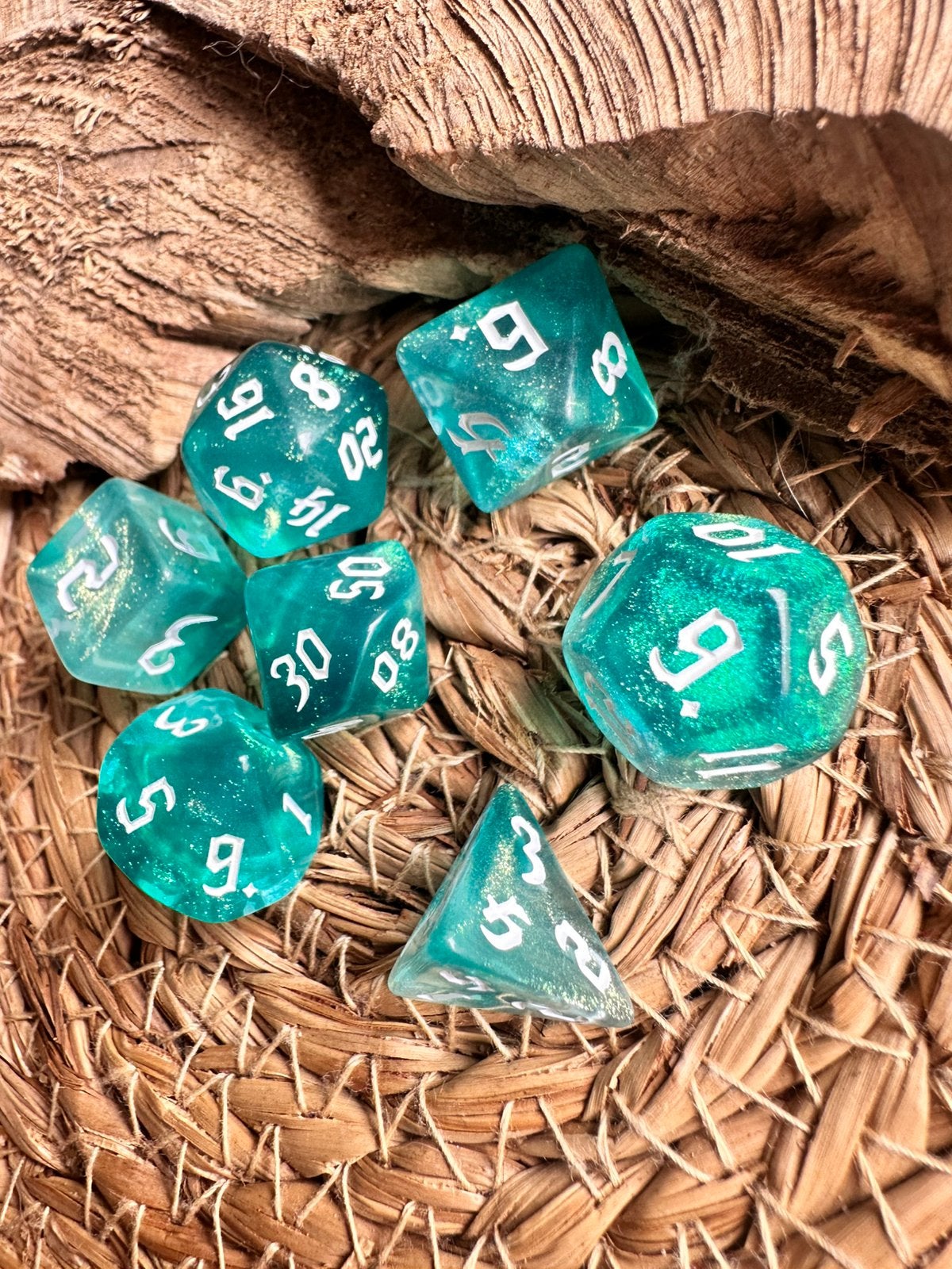 DND Dobbelstenen / Turquoise / D&D / RPG / nieuw, Hobby en Vrije tijd, Wargaming, Ophalen of Verzenden, Zo goed als nieuw, Overige soorten