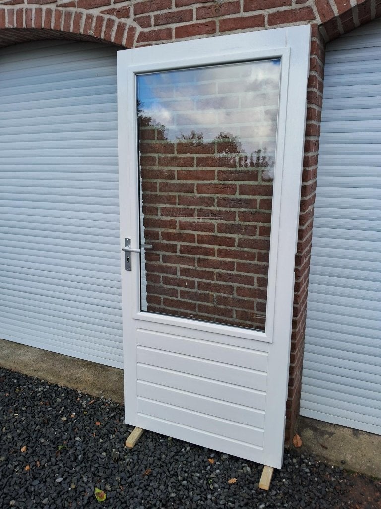 achterdeur, schuurdeur, balkondeur, buitendeur, hardhout, Ophalen, Gebruikt, 80 tot 100 cm, Buitendeur