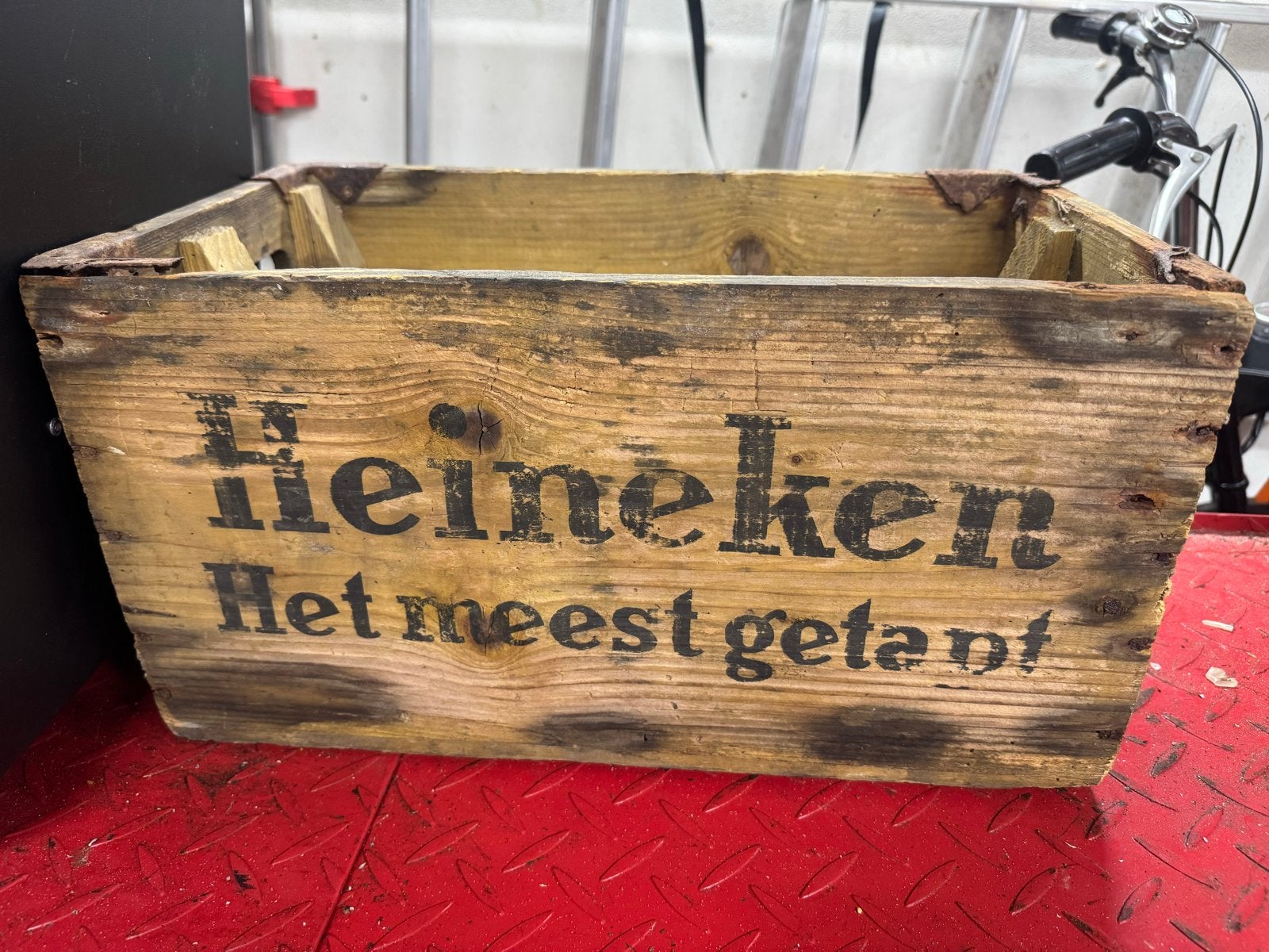 Vintage Heineken bierkrat van hout - Decoratief, Ophalen