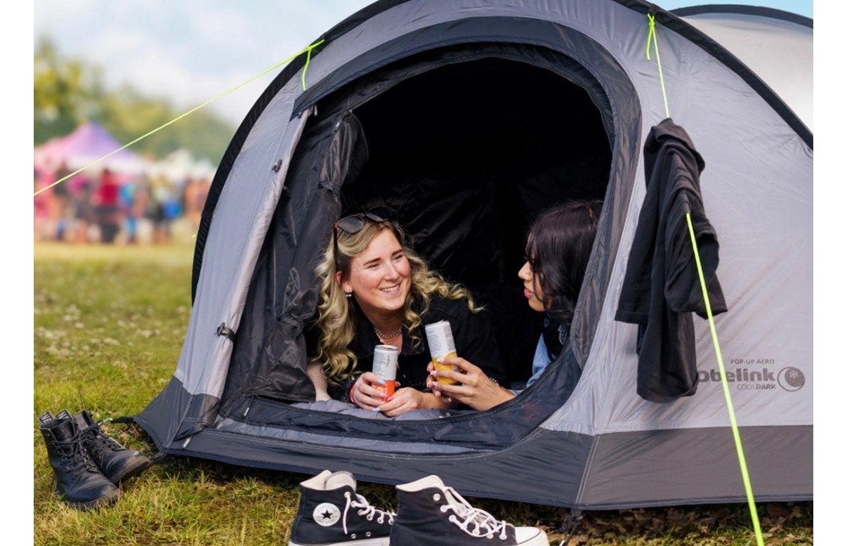 Obelink Aero CoolDark pop-up tent- Snel op te zetten!, Caravans en Kamperen, Ophalen, Zo goed als nieuw, Tot en met 2