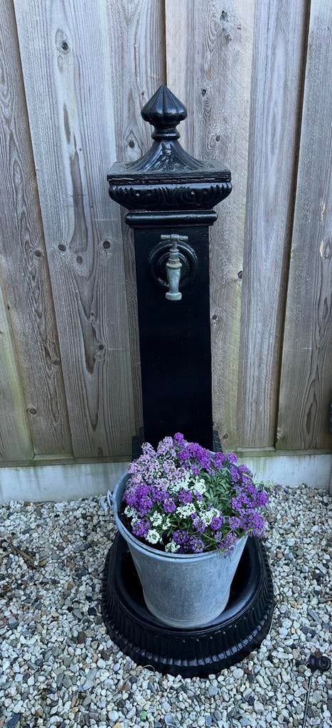 Tuinornament kraan smeedijzer zwart, Tuin en Terras, Waterpartijen en Fonteinen, Ophalen, Zo goed als nieuw, Gietijzer