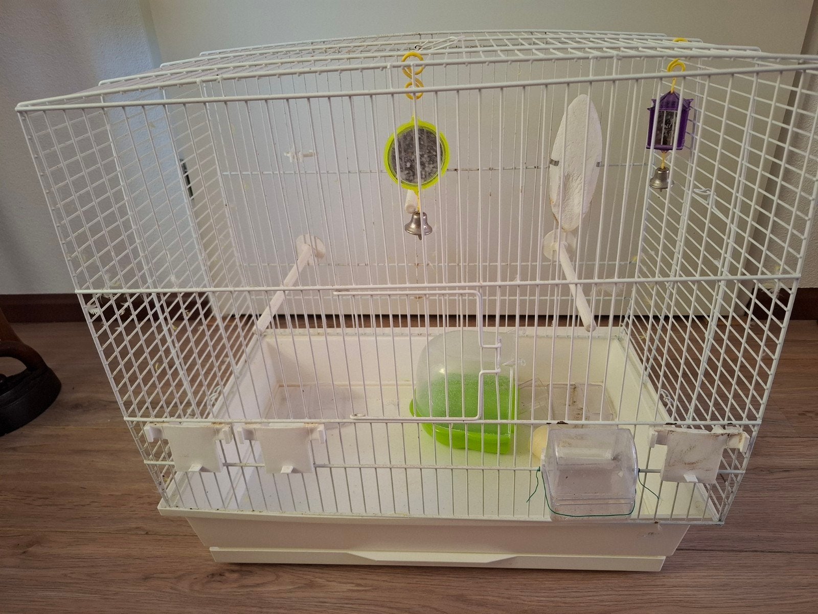 Vogelkooi met toebehoren. Compleet., Dieren en Toebehoren, Ophalen, Gebruikt, Metaal, Vogelkooi