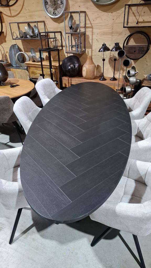 Mooie zwarte eettafel 260x110 cm, Gebruikt, 100 tot 150 cm, 200 cm of meer, Ophalen of Verzenden
