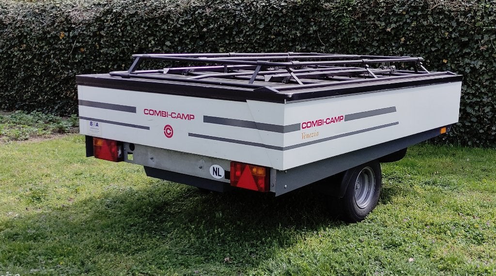 Combi-camp Venezia geremd in prima staat blauw/wit 2004, Caravans en Kamperen, Ophalen, Gebruikt, Tot en met 4