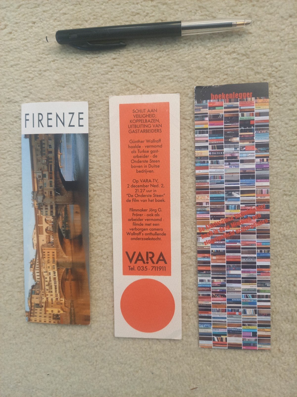 3 oude BOEKENLEGGERS: VARA tv/A'dam Stapelgedichten/Firenze, Verzenden