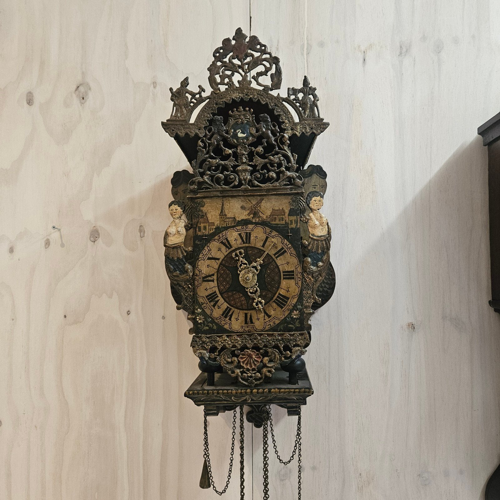 Vroege antieke stoelklok, Ophalen of Verzenden
