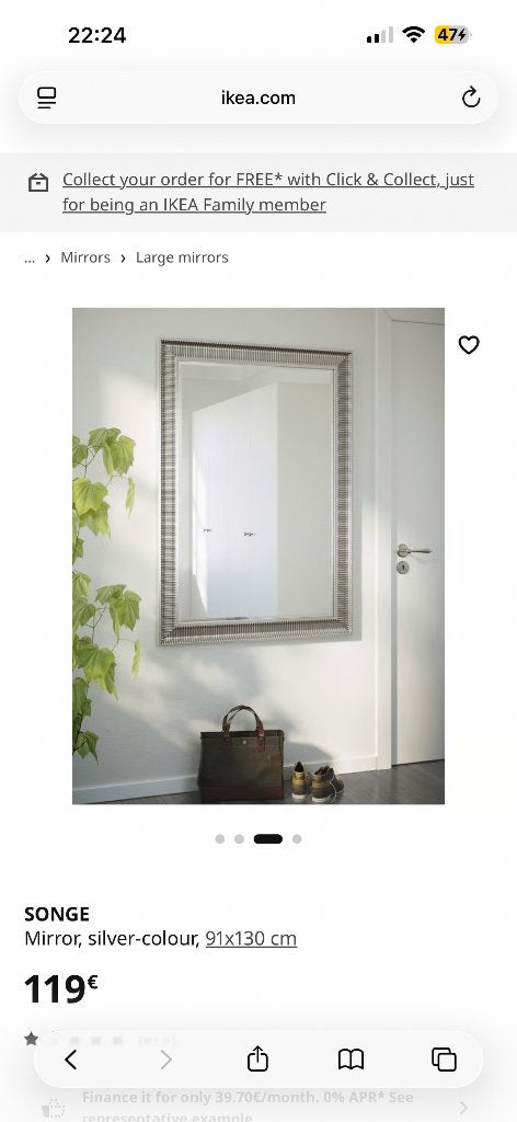 Mirror, Ophalen, Nieuw, 125 cm of meer, Minder dan 100 cm