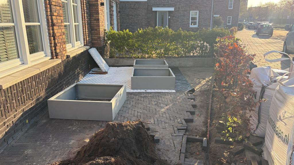 Stalen plantenbak 100x100x30, Ophalen, Minder dan 30 cm, 100 cm of meer, Vierkant