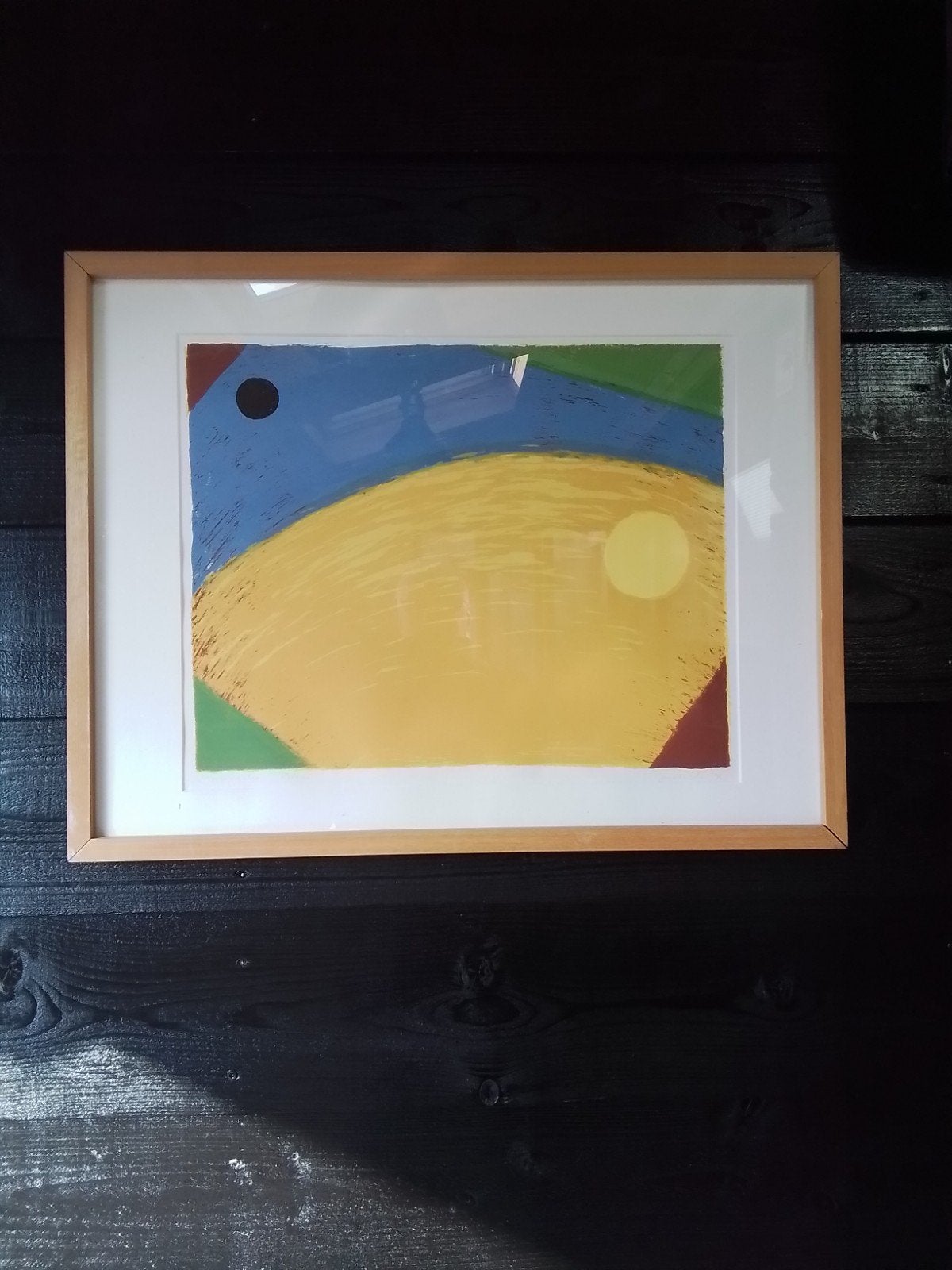 Judith Stolker - Maan-echo Zeefdruk (Provincie Gelderland), Antiek en Kunst, Ingelijst, Ophalen of Verzenden, Abstract, Zeefdruk