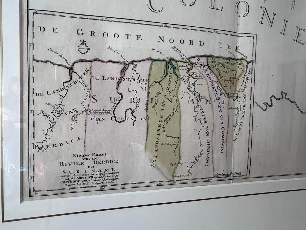 Originele kaart Berbice (Guyana) 1740 - Ottens Amsterdam, Ophalen