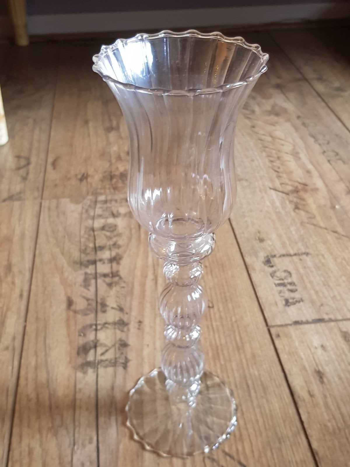 glazen kandelaar / kandelaar van glas, Ophalen of Verzenden