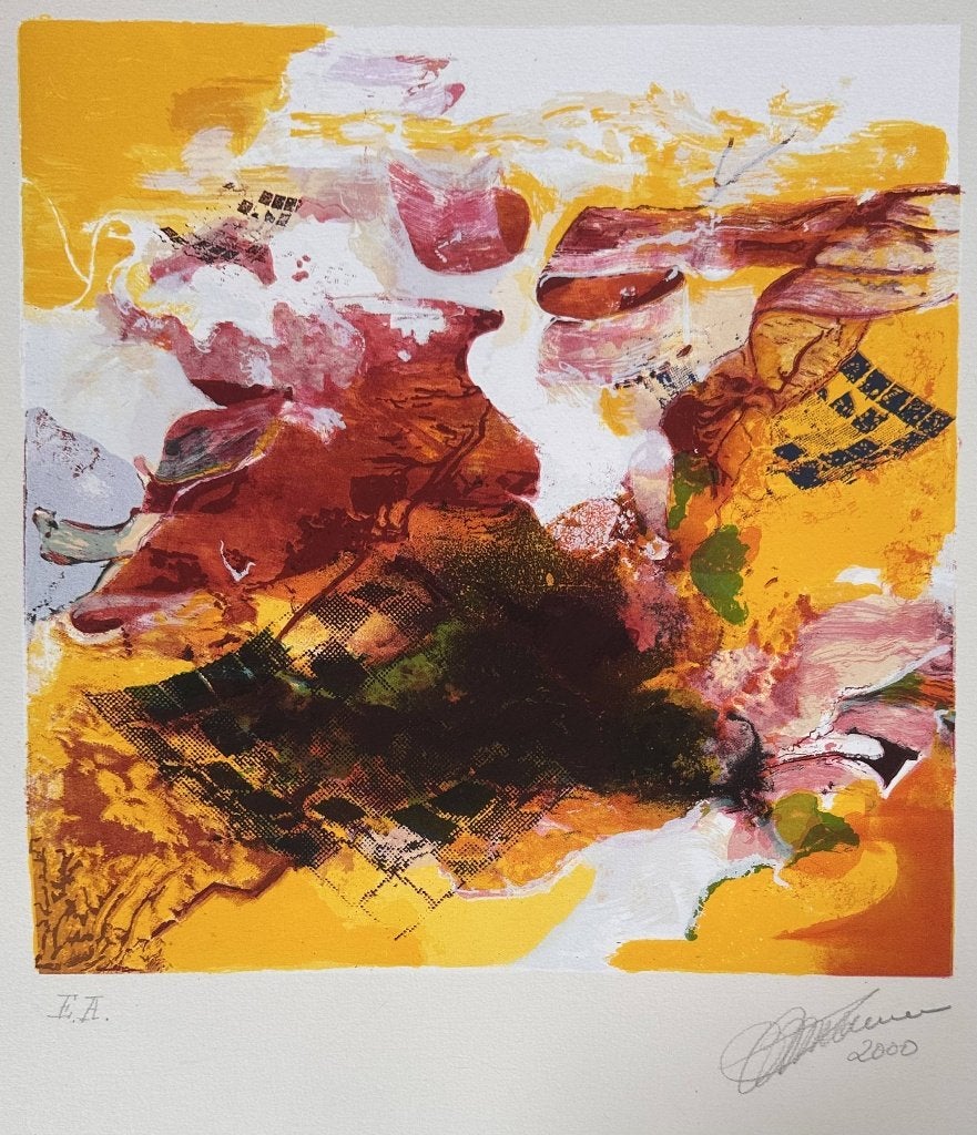 Handzeefdruk van Paul Smulders, Gesigneerd, Ophalen of Verzenden, Abstract, Zeefdruk