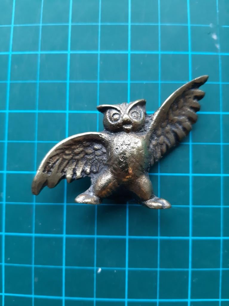 Bronzen Uil., Antiek en Kunst, Kunst | Beelden en Houtsnijwerken, Minder dan 20 cm, Ophalen of Verzenden, Brons, Beeld