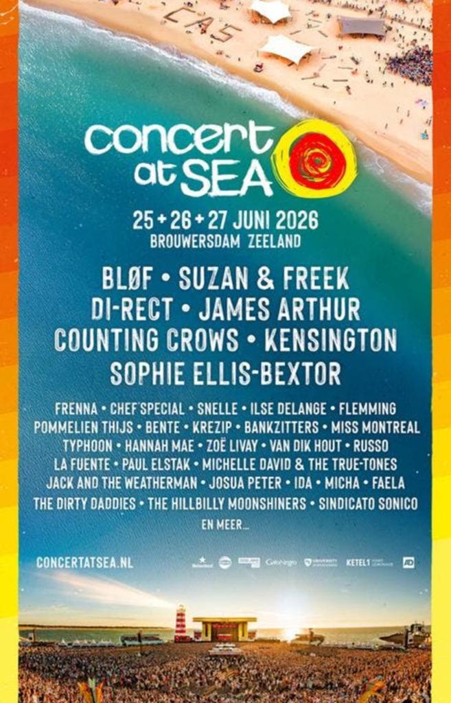 Concert at sea ticket + parkeerkaart, Eén persoon