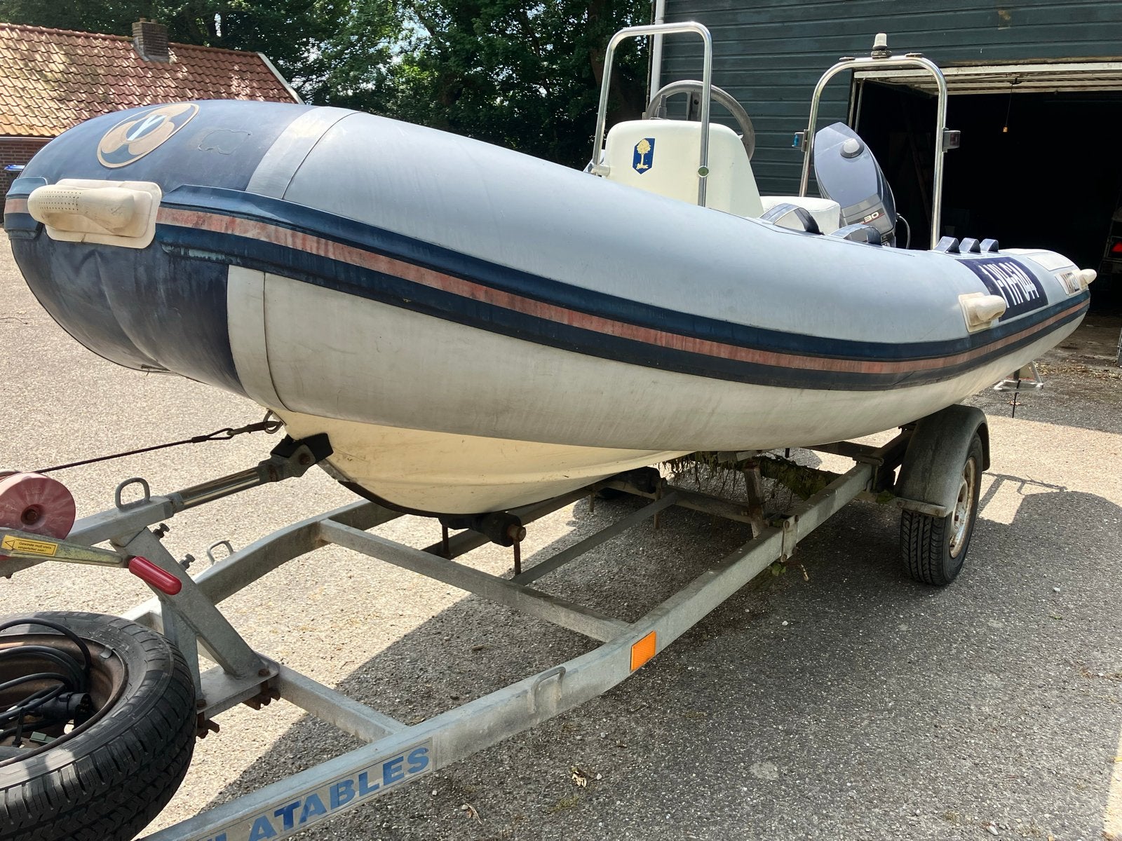 Rib YAM 430R met Yamaha 30PK - Compleet en Vaarklaar, Watersport en Boten, Yam, Ophalen, Polyester/glasvezel, Gebruikt