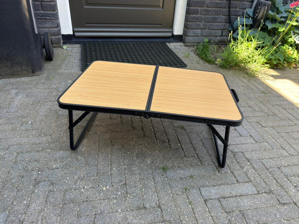 Lage tafel opklapbaar schoottafel, Caravans en Kamperen, Ophalen of Verzenden, Zo goed als nieuw, Campingtafel