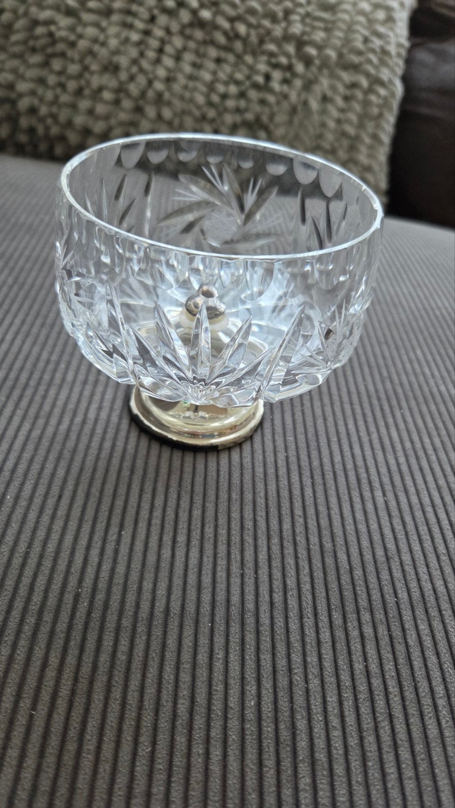 Kristallen Bonbonschaaltje met Zilverkleurige Voet, Ophalen of Verzenden