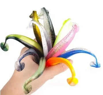 Set 100 stuks soft bait kunstaas siliconen Wobblers (5,5cm), Ophalen of Verzenden, Nieuw, Kunstaas