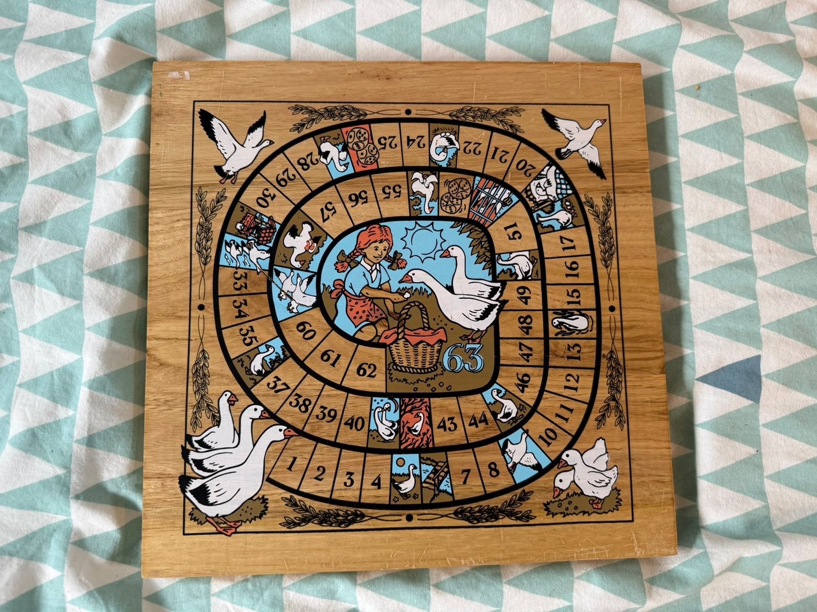 Ganzenbord & Mens Erger Je Niet - Houten Bordspel, Drie of vier spelers, Ophalen of Verzenden, Zo goed als nieuw