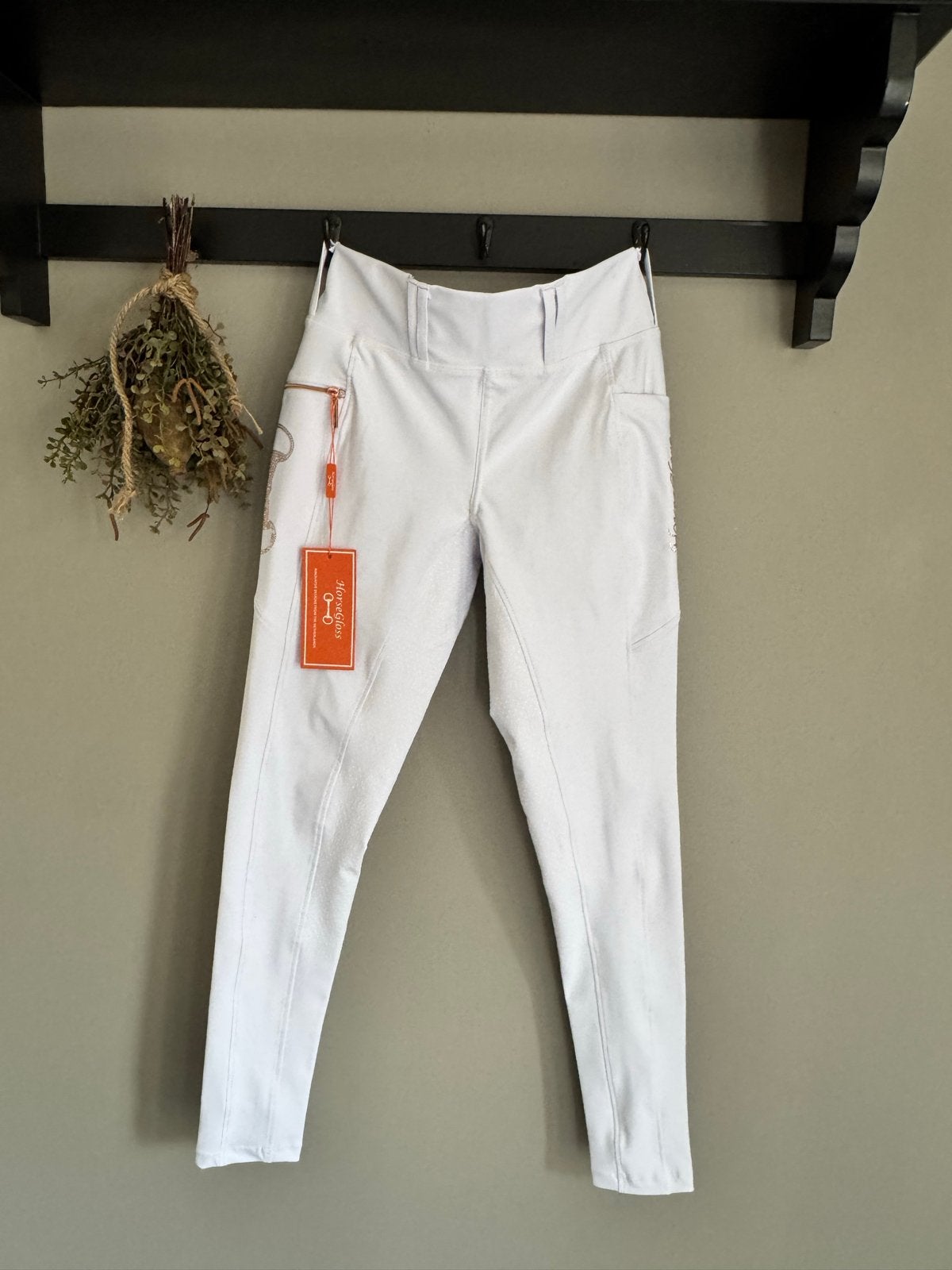 Nieuw horse gloss legging rijbroek wit met Rose goud bling, Ophalen of Verzenden, Nieuw, Dressuur