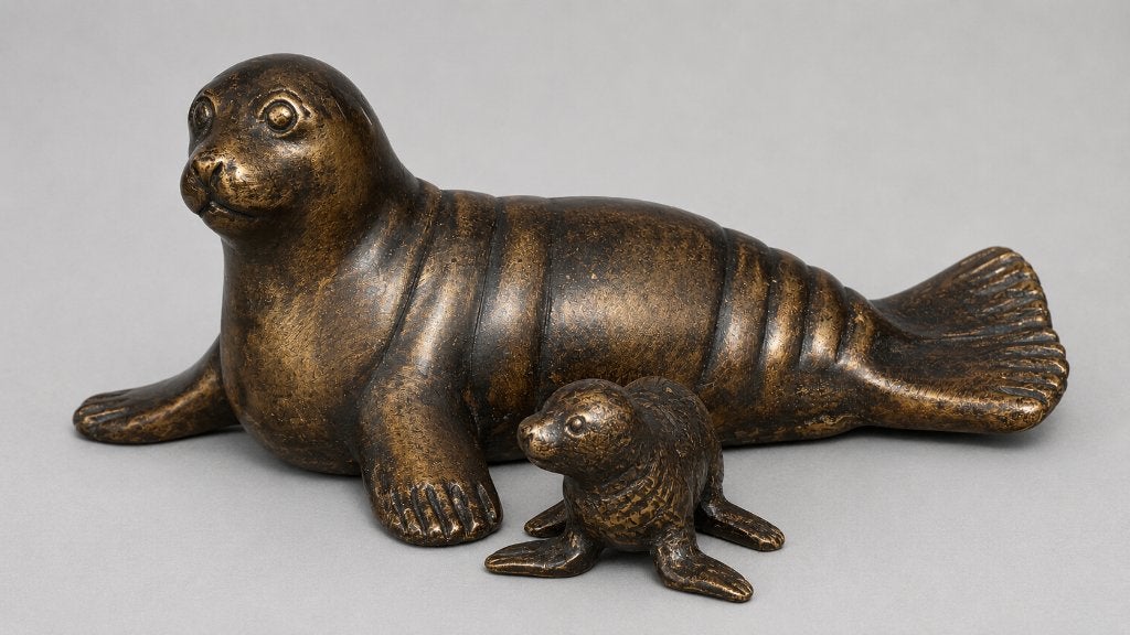 ZEEHOND / bronzen beelden / verschillende afmetingen, Ophalen of Verzenden, Beeldje of Figuurtje