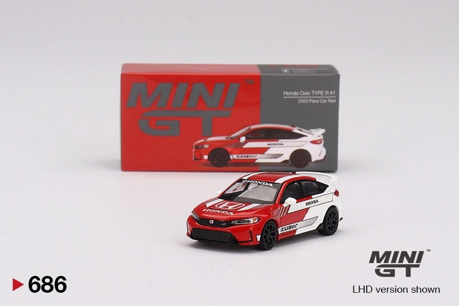 Honda Civic Type R 2023 van Mini GT Pace Car red 686, Hobby en Vrije tijd, Modelauto's | Overige schalen, Nieuw, Auto, Ophalen of Verzenden