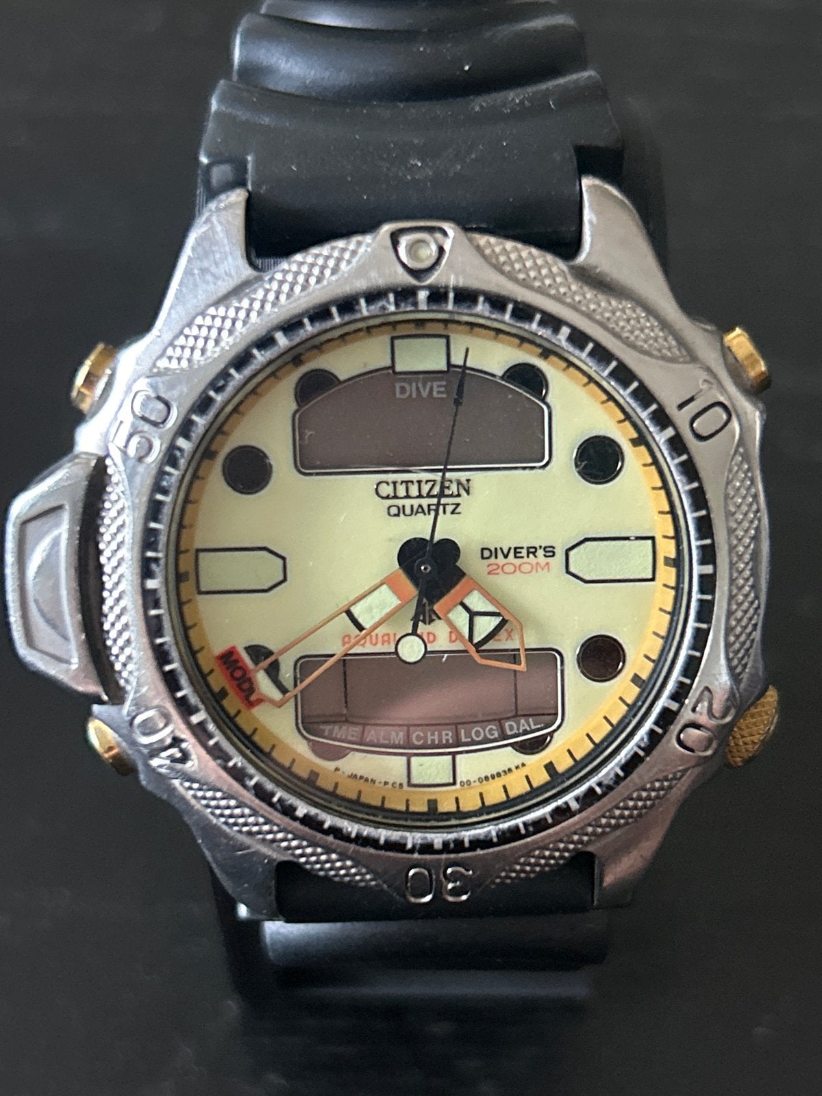 Citizen aqualand diver promaster full lume, Gebruikt, Staal, Verzenden, Kunststof