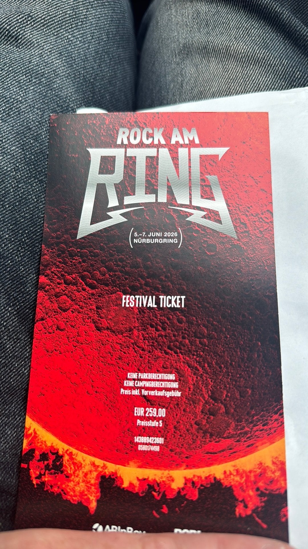 3 dagen kaart Rock am Ring, Eén persoon, Juni, Hard Rock of Metal