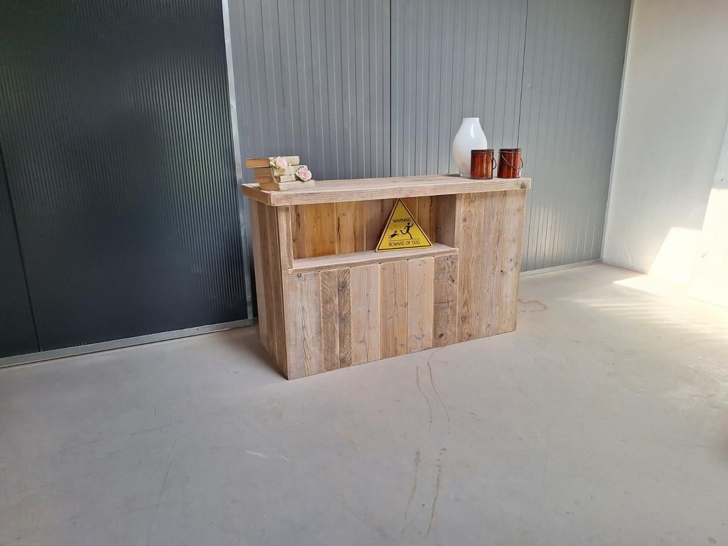Steigerhouten balie toonbank steigerhout landelijk Vintage, Ophalen of Verzenden