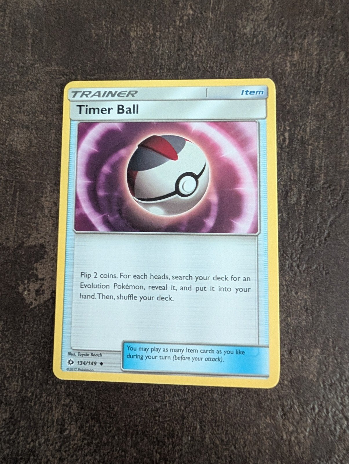 Pokemon kaart Timer Ball Trainer Kaart 134/149, Ophalen of Verzenden, Gebruikt, Losse kaart