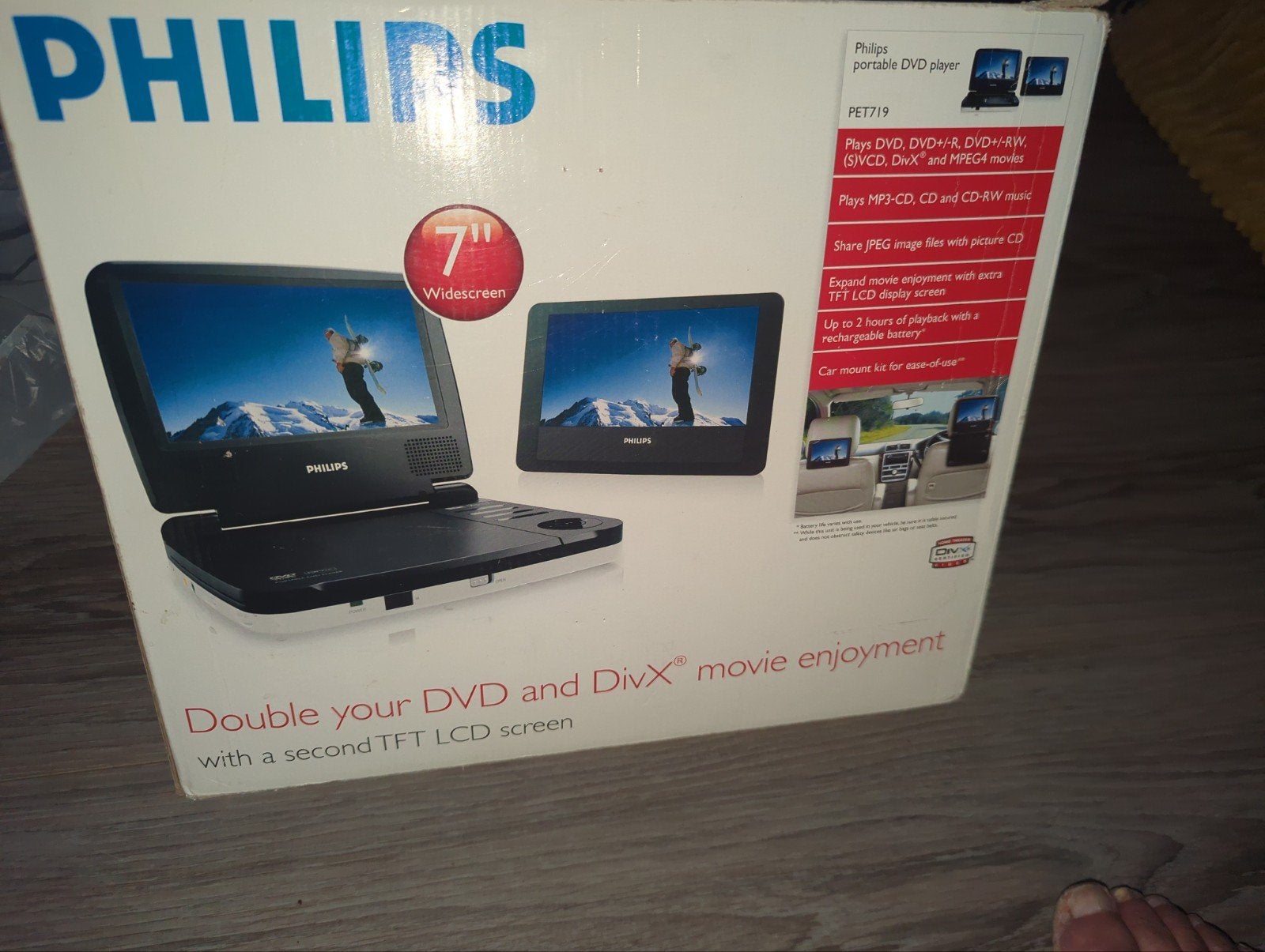 Philips PET719 Draagbare DVD-speler met 7" scherm, Auto diversen, Ophalen, Zo goed als nieuw