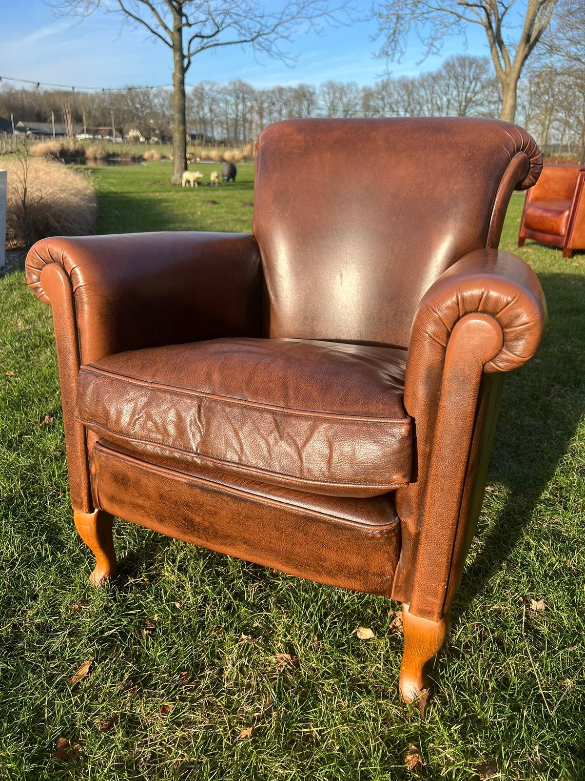 Leren fauteuil meeneemprijs €99, Huis en Inrichting, Fauteuils, Ophalen