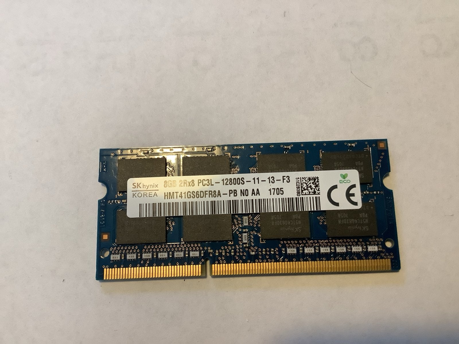 SK Hynix 8GB PC3L-12800S DDR3 SODIMM Laptop RAM, Computers en Software, RAM geheugen, Ophalen of Verzenden, DDR3, Laptop, 8 GB