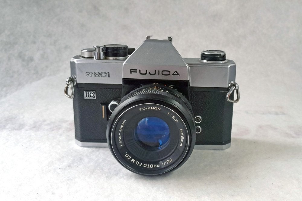 Fuji Fujica ST801, Fujinon 55mm f/2.2 lens bokeh monster, Audio, Tv en Foto, Verzenden, Gebruikt, Spiegelreflex, Fuji