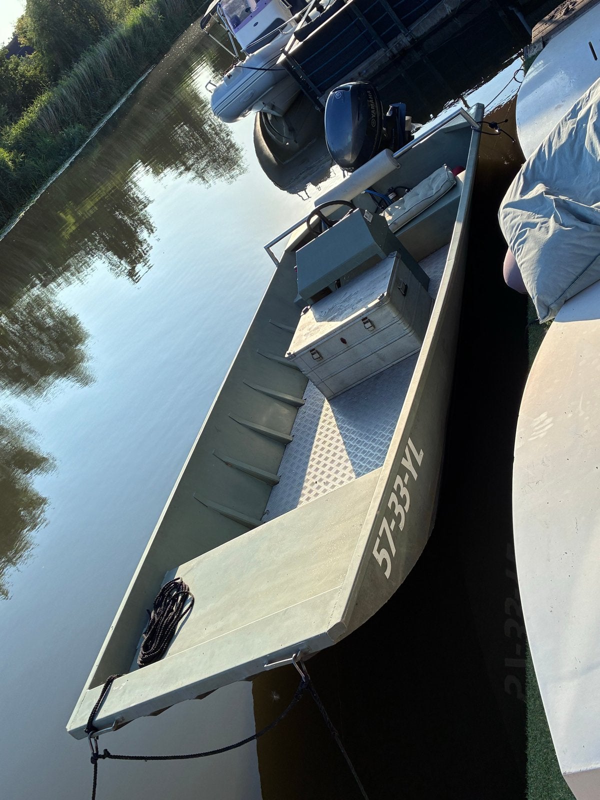 Aluminium platboden visboot met Yamaha 40pk buitenboordmotor, Overige merken, Gebruikt, Buitenboordmotor, Aluminium