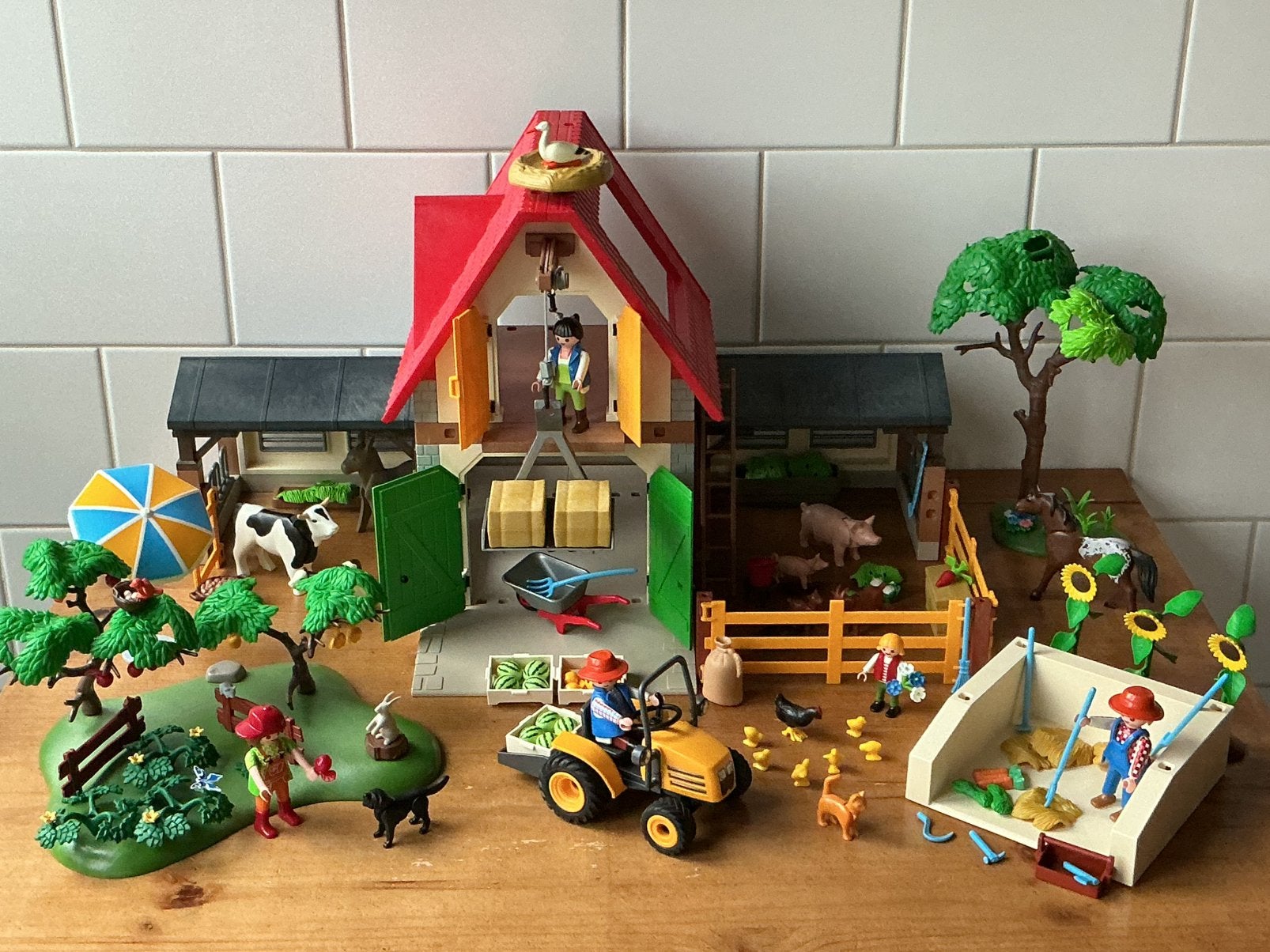 PLAYMOBIL UITGEBREIDE GROTE BOERDERIJ  🐄 🐖  SUPERSET !!, Ophalen of Verzenden, Gebruikt