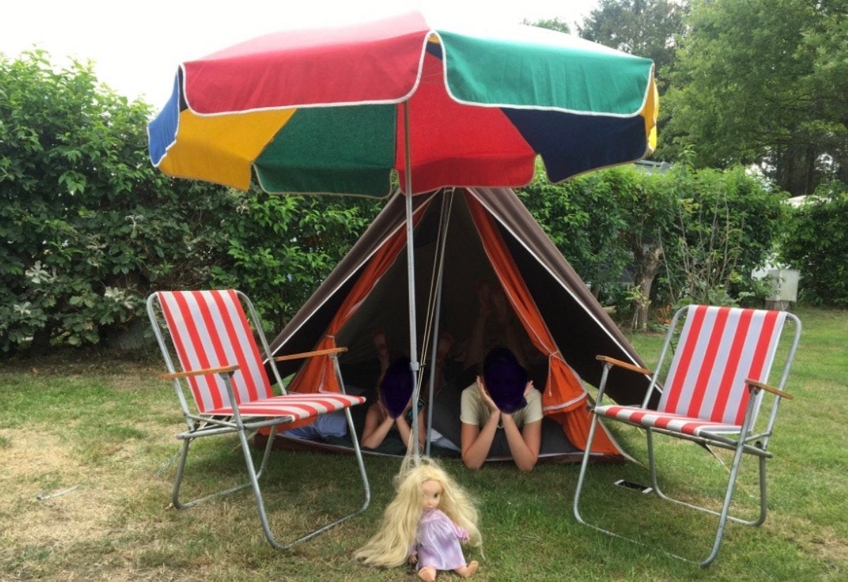 Vintage Camping Set: Tent, Parasol & Stoelen, Caravans en Kamperen, Ophalen, Gebruikt, Tot en met 2