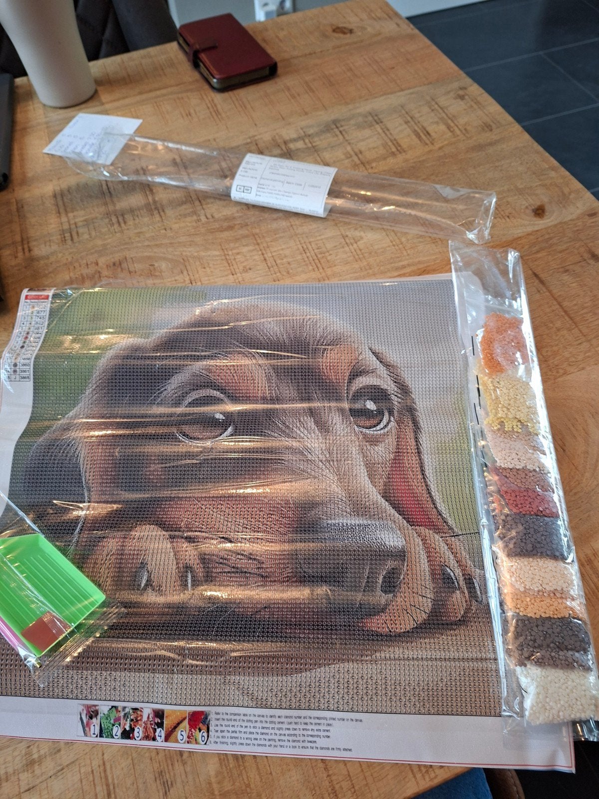diamond painting tekkel 40x40, Ophalen of Verzenden, Nieuw, Knutselwerk