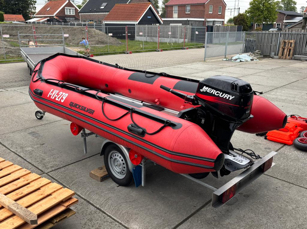 Quicksilver 420 Heavy Duty | Mercury 40 PK | Incl. Trailer, Watersport en Boten, Ophalen, Quicksilver, Gebruikt, Peddels