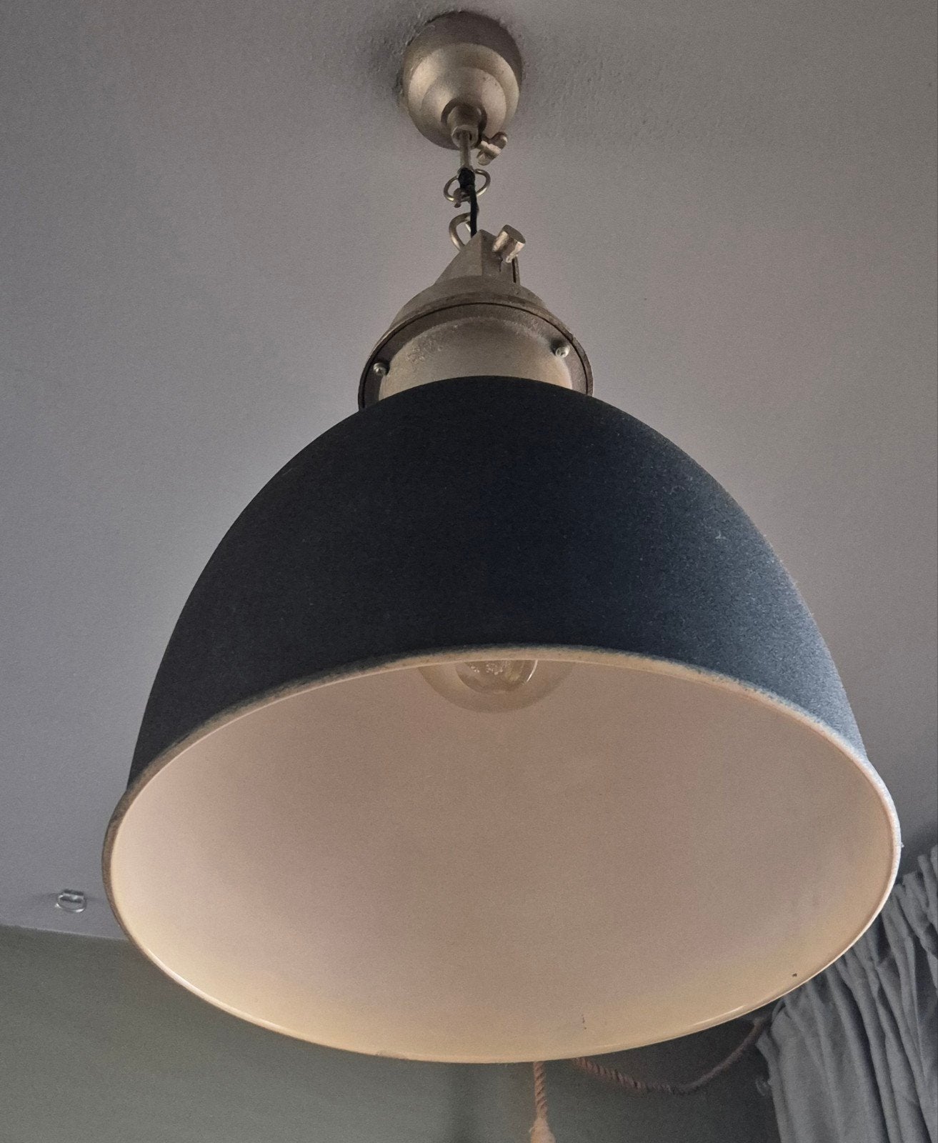 Industriële hanglamp, vintage stijl, metaal, Ophalen, Gebruikt, E27 (groot), Industrieel, Vintage