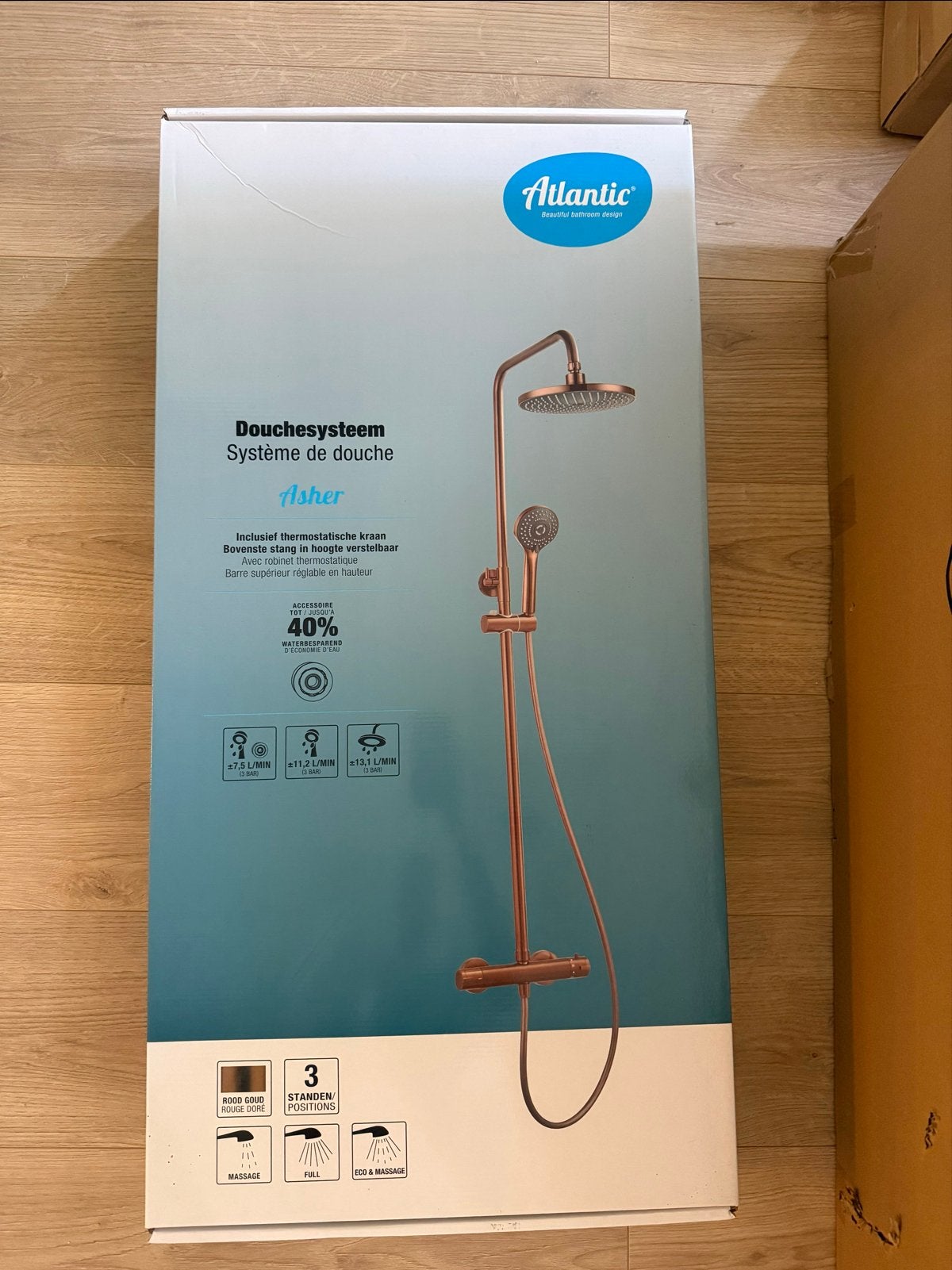 Atlantic Asher Regendoucheset, Ophalen of Verzenden, Nieuw, Rvs, Douche