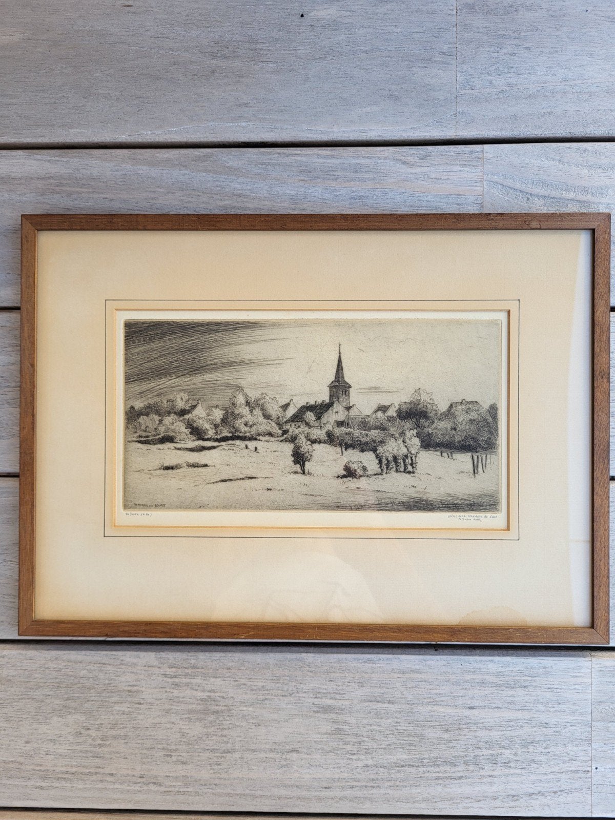 Originele ets van Hendrik de Laat - Vlijmen (N.Br.), Antiek en Kunst, 28 cm, Ophalen of Verzenden, 38 cm, Ingelijst