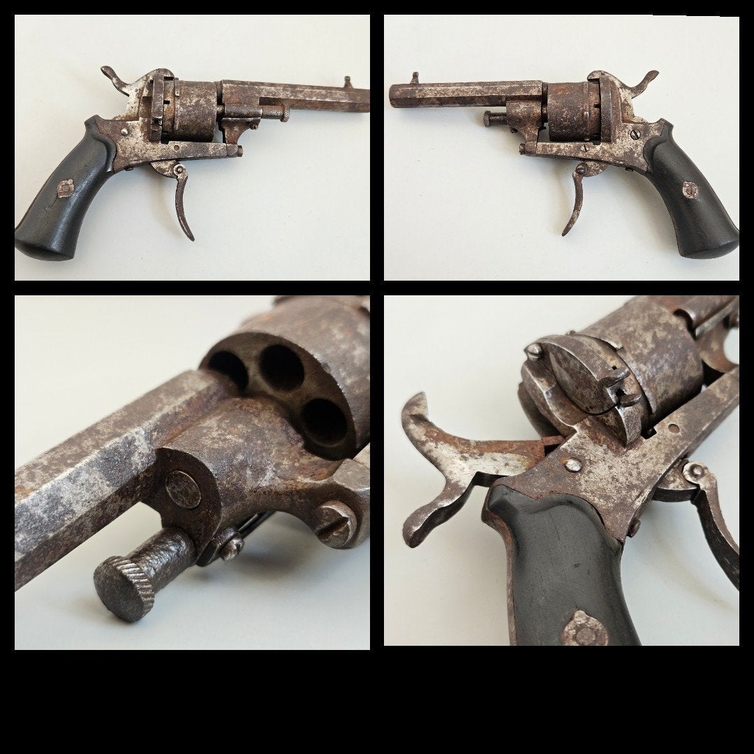 antiek penvuur revolver,  19e eeuw., Ophalen of Verzenden
