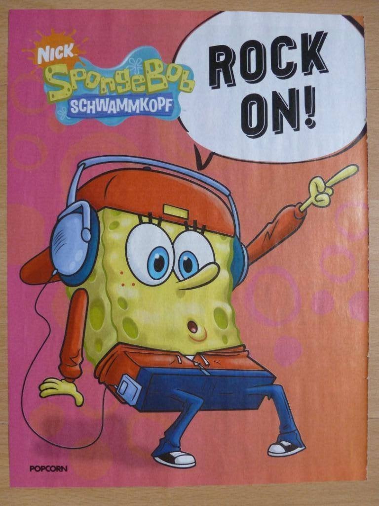 Poster van SpongeBob SquarePants Duits tijdschrift Popcorn, Verzamelen, Ophalen of Verzenden, Nieuw, A4 of kleiner, Film en Tv