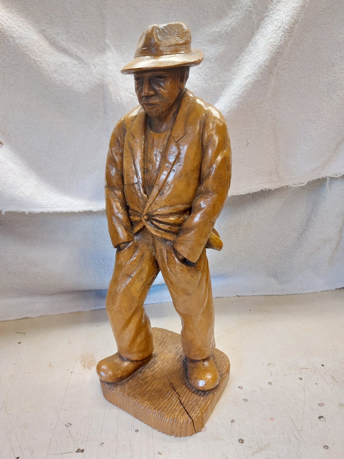 Man met hoed., Ophalen of Verzenden, Handgemaakt, 20 - 50 cm, Beeld