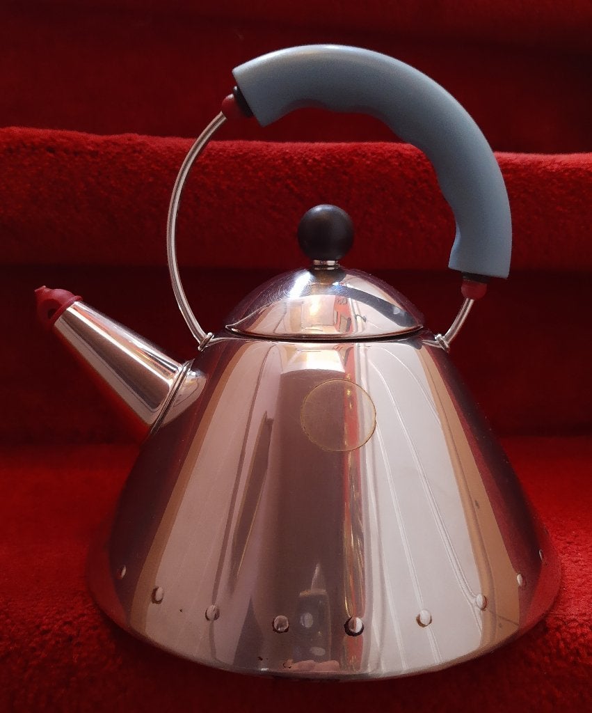 Alessi fluitketel met fluitje, Witgoed en Apparatuur, 1 tot 2 liter, Ophalen of Verzenden, Gebruikt, Rvs
